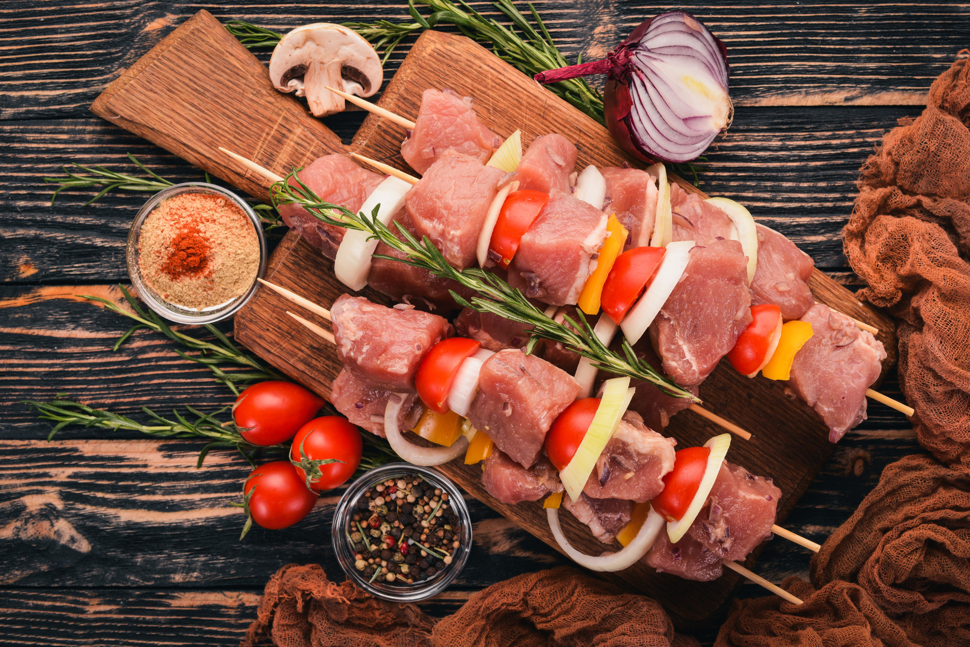 Brochettes de bœuf & agneau